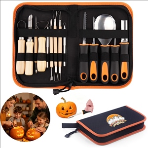 Halloween Pumpkin Carving Knife 14-Piece Set With Tool Bag